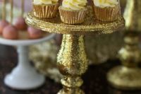 16 gold glitter cupcake stand to spruce up the decor