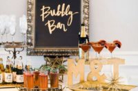 22 a bubbly bar is essential for a New Year bridal shower