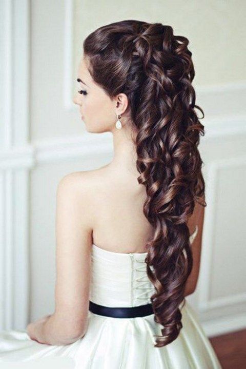 a curled ponytail looks amazing if you have long hair