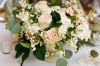 24 blush and ivory centerpieces for garden wedding decor