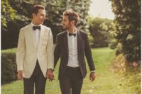 24 these guys chose tuxedos but of different colors – brown and ivory
