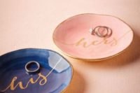 25 a blush and a navy ring dish