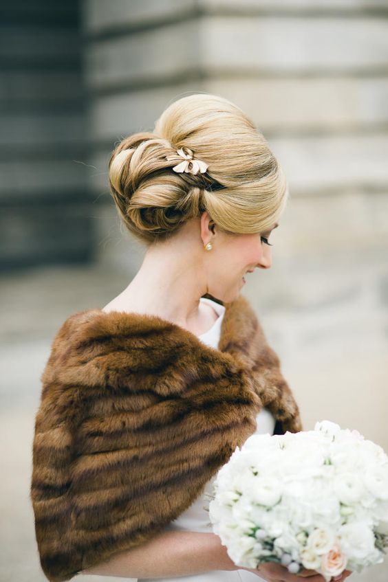 borrow your mom's fur wrap for your big day