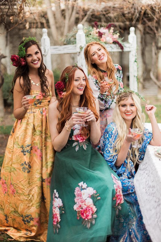 floral maxi dresses and flower crowns are right what you need