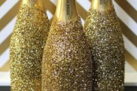 28 glitter champagne bottles will add a sparkle to your bridal shower