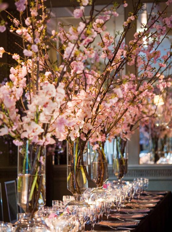 elegant cherry blossom is enpugh to create a fantastic tablescape
