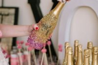 29 the champagne bottles can be ombre glittered for fun