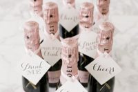 30 mini Moet bottles as wedding favors