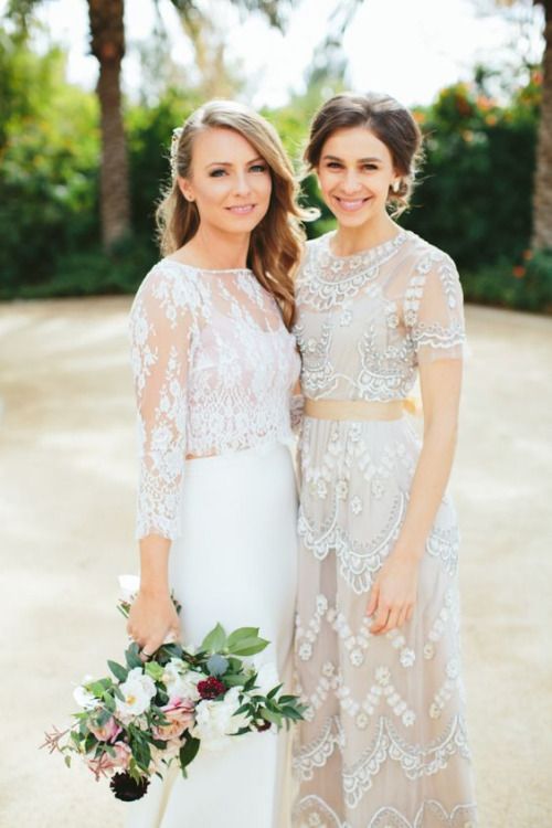 trendy embellished bridal separates with maxi skirts look awesome together