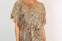32 a gold sequin dress is ideal for any kind of New Year party