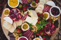 34 round boho plate with appetizers looks cool and homey
