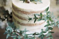 36 elegant rustic wedding cake with cinnamon sticks and foliage