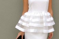 39 white peplum dress with sequin touches