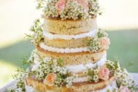 41 beautiful naked cake with spring flowers is a great inspiration