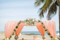 41 peach and green reception decorated with ivory flowers