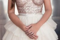 43 gorgeous blush sequin bustier and a white tulle skirt