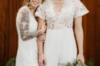 a trendy bridal jumpsuit look