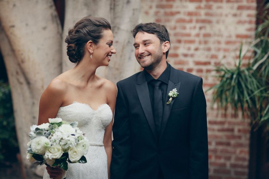 This couple married in Carondelet House, which we had told you about before, they had an elegant black and white wedding