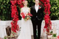 04 stunning bougainvillea wedding arch is right what you need for such a wedding