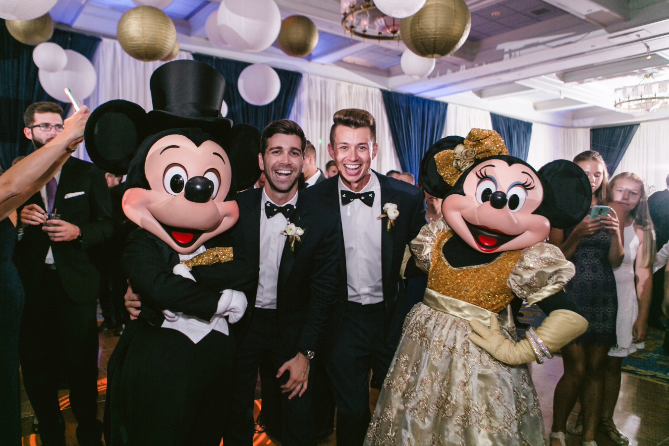 Of course Minnie and Mickey Mouse were guests at the reception and the party