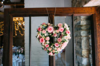 09 Some pink-colored floral hearts were incorporated into the decor