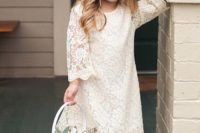 10 ivory lace dress with sleeves