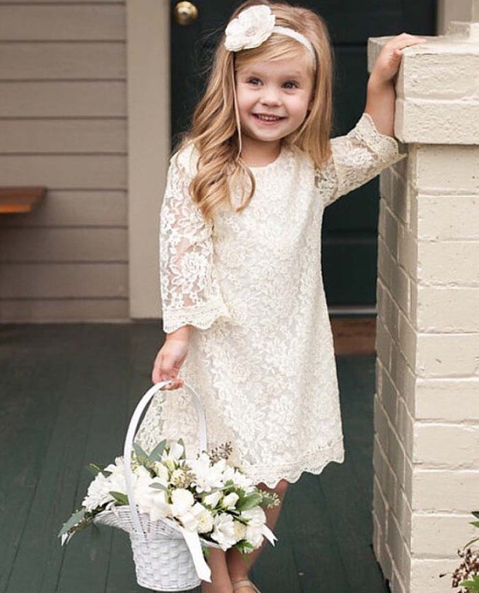 ivory lace dress with sleeves