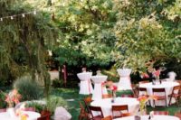 12 backyard wedding reception with round tables