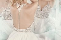 12 beaded chiffon wedding dress with a whimsy back by Hayley Paige