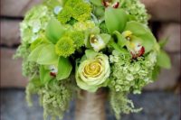 12 lime green wedding bouquet