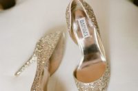 13 gold gliiter wedding shoes