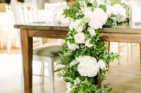 16 floral garland with hydrangea, greenery and garden roses