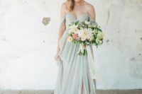 16 pastel green off the shoulder bridesmaid’s dress