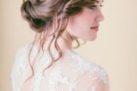 18 braided updo with wavy hair down