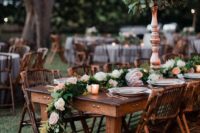 22 chic blush rose pomanders and table runners echo with each other