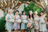 25 short vibrant floral dresses for the bridesmaids