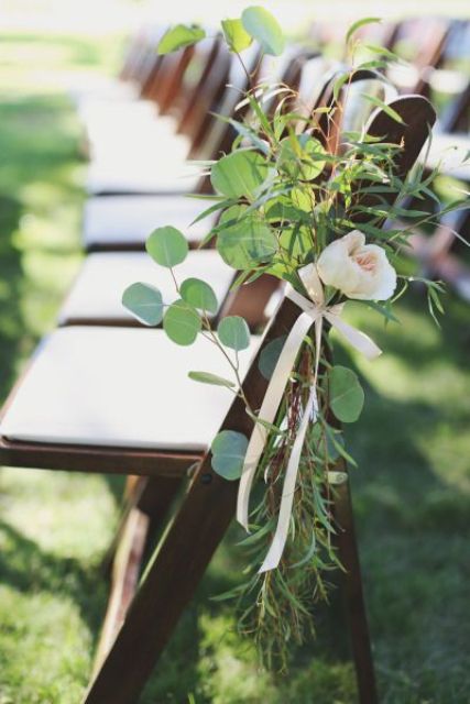 blush blooms and leaves for lining the aisle