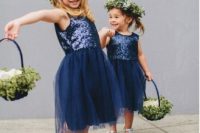 navy flower girl outfit