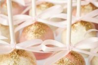 37 sparkling gold cake pops