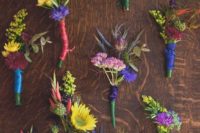 39 colorful boho wildflower boutonnieres