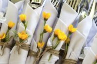45 top cutlery wraps with wildflowers