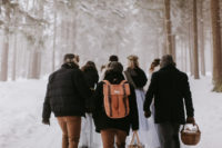 02 The couple just grabbed their closest friends and went to snowy wilderness with no exact place in mind
