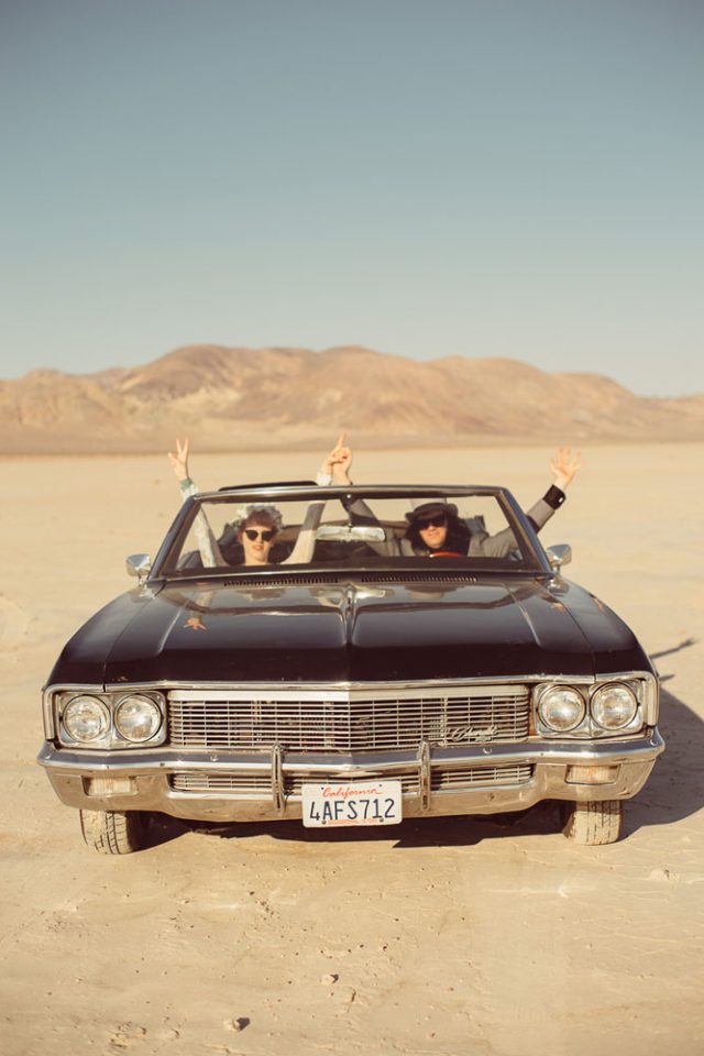 These guys traveled from Austria to Las Vegas and rented a 1970s Impala to keep the theme up