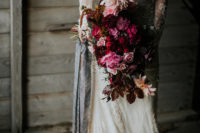 04 The bride was wearing a gorgeous lace applique Claire Pettibone gown with long sleeves and an illusion neckline