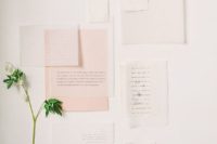 04 fine art blush and off-white wedding invitations