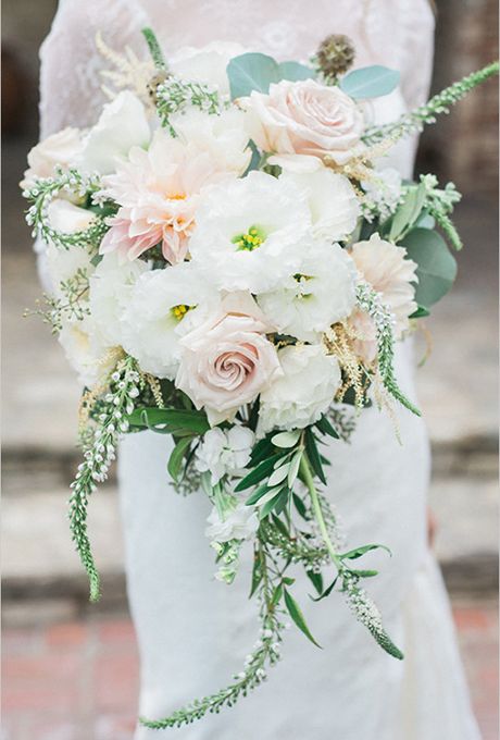 this romantic and lush bouquet features bits of fresh sage, eucalyptus, and mint