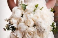 05 gorgeous all-white bouquet with roses and peonies
