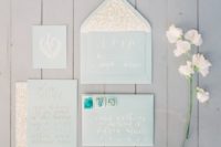 05 light blue and gold invitations for a pastel affair