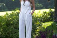 07 modern draped jumpsuit with pockets
