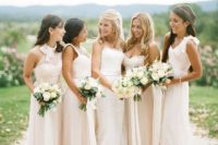 08 mismatched blush bridesmaids’ dresses